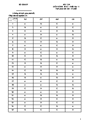 Đáp án đề kiểm tra một tiết giữa Chương III môn Hình học Lớp 11 - Năm học 2018-2019 - Trường THPT Phan Bội Châu